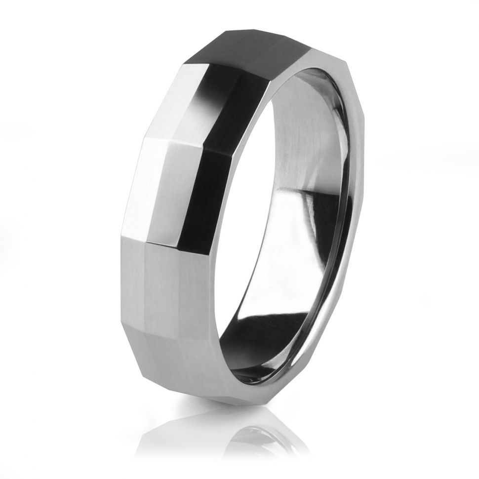 Купить кольцо из карбида вольфрама Lonti R-TG-0107 с прямоугольными гранями оптом от 990 руб.