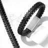 Купить мужской браслет из экокожи со стальной вставкой TATIC SLQ-1015S черный оптом от 1 590 руб.