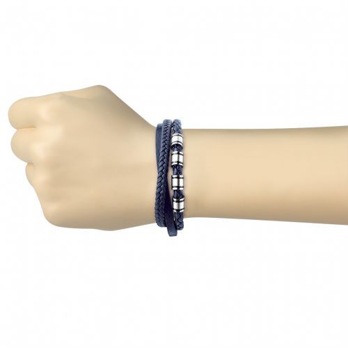 Купить мужской плетеный браслет из экокожи TATIC SLQ-1013B синий оптом от 1 440 руб.