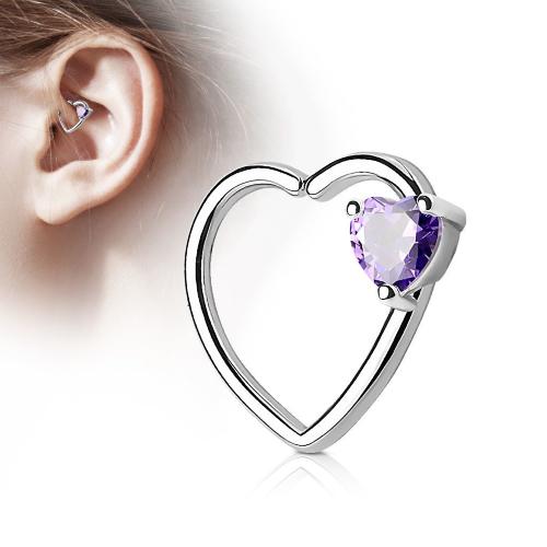 Купить серьга "Сердце" для пирсинга хряща левого или правого уха PiercedFish RXH02 из латуни  оптом от 410 руб.