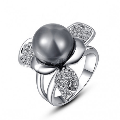 Купить кольцо ROZI RG-56520 с жемчужиной графитового цвета оптом от 610 руб.