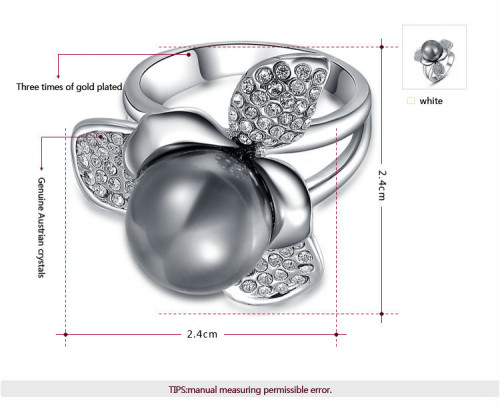 Купить кольцо ROZI RG-56520 с жемчужиной графитового цвета оптом от 610 руб.