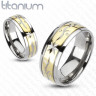 Купить кольцо из титана TATIC R-TM-3053, двухцветное с красивыми узорами оптом от 1 470 руб.