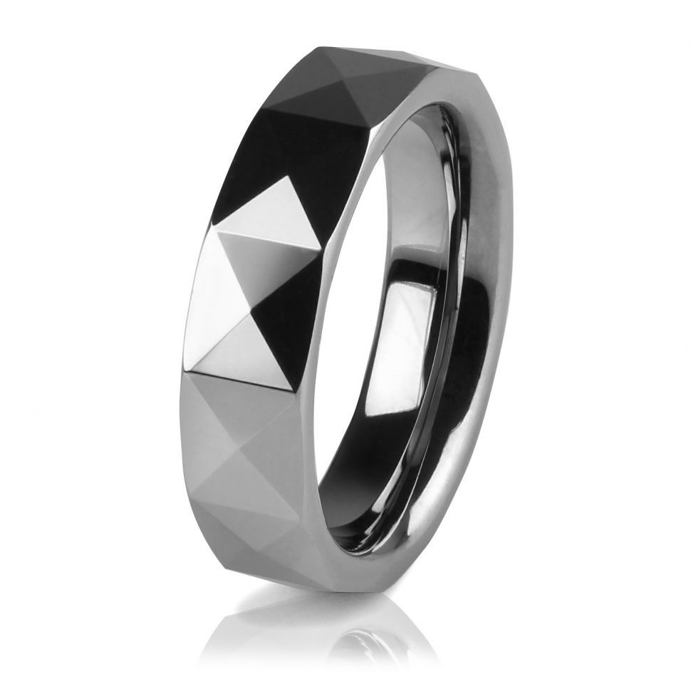 Купить кольцо из карбида вольфрама Lonti R-TG-0103 с треугольными гранями оптом от 990 руб.