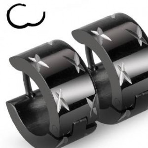 Черные серьги кольца TATIC SE2123 стальные
