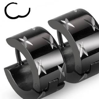 Купить черные серьги кольца TATIC SE2123 стальные оптом от 580 руб.