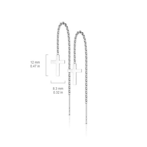 Купить женские серьги-протяжки из стали TATIC SE3968 с крестами оптом от 460 руб.