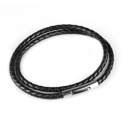 Купить плетеный кожаный шнурок премиум Everiot Select LC-5001 со стальной застежкой оптом от 1 090 руб.