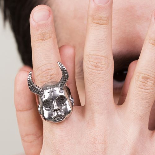Купить мужской перстень череп демона TATIC SR-BR-102 из стали оптом от 1 360 руб.
