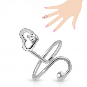 Кольцо на фалангу Spikes R-A018-C с сердцем