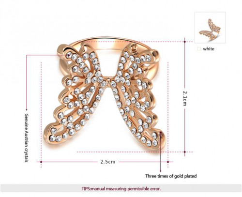 Купить  Кольцо ROZI RG-13560 в форме бабочки с фианитами оптом от 690 руб.