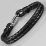 Купить кожаный плетеный мужской браслет Everiot Select LNS-5010 черный оптом от 920 руб.
