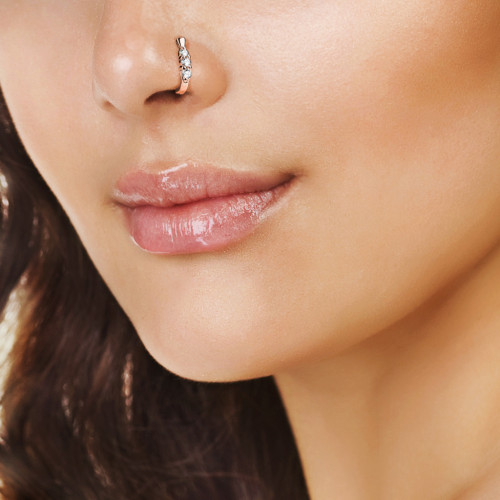 Купить серьга нострил (гвоздик) для пирсинга крыла носа PiercedFish NOL-25 с фианитами оптом от 430 руб.
