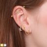 Купить серьга микроштанга для пирсинга хряща уха в виде луны с фианитами PiercedFish JA18854 из стали оптом от 1 020 руб.