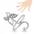 Купить безразмерное кольцо на фалангу TATIC R-A020-C с бабочкой и фианитами оптом от 390 руб.