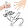 Купить безразмерное кольцо на фалангу TATIC R-A020-C с бабочкой и фианитами оптом от 390 руб.