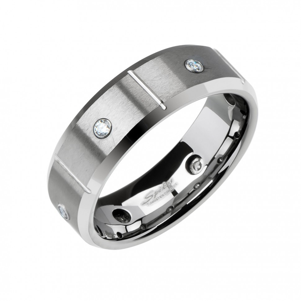 Купить мужское кольцо из карбида вольфрама Spikes R-TU-141 с фианитами оптом от 1 210 руб.