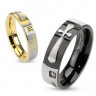 Купить кольцо из стали Spikes --R-M2958 с надписью "Love", крестом и фианитами оптом от 810 руб.