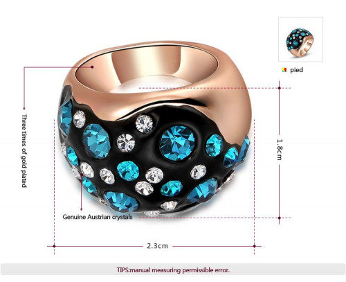 Купить  Кольцо ROZI RG-98460 с голубыми кристаллами оптом от 550 руб.