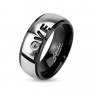 Купить кольцо из стали с фианитом Spikes R-M2957 с романтичной надписью "Love" оптом от 610 руб.