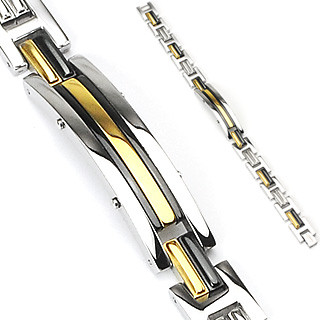 Купить мужской браслет Spikes SSBH-0810 из стали с черными и золотистыми вставками оптом от 4 130 руб.
