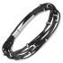 Купить плетеный браслет из вощеного шнура со стальными вставками Everiot Select LNS-2244 черный оптом от 640 руб.
