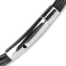 Купить плетеный браслет из вощеного шнура со стальными вставками Everiot Select LNS-2244 черный оптом от 640 руб.
