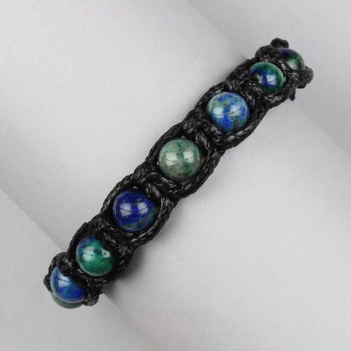 Купить плетеный браслет ручной работы в стиле Шамбала Everiot Select LNS-2032 из лазурита оптом от 610 руб.