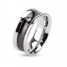 Купить кольцо из стали TATIC R-M2909 с изящным фианитом оптом от 450 руб.