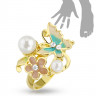 Купить кольцо безразмерное TATIC R-A026 с бабочками и цветочками оптом от 520 руб.