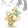 Купить кольцо безразмерное TATIC R-A026 с бабочками и цветочками оптом от 520 руб.