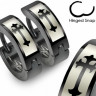 Купить стальные серьги-кольца черные с крестами TATIC SSE-012 оптом от 550 руб.