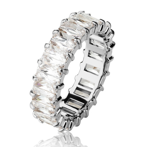 Купить женское кольцо дорожка из стали TATIC RSS-6708 без покрытия, с фианитами оптом от 2 300 руб.