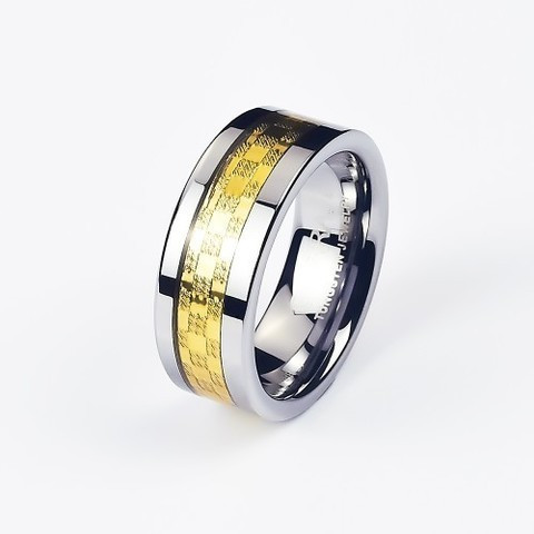 Купить мужское вольфрамовое кольцо CARRAJI/SJW RTU-058 со вставкой оптом от 1 280 руб.