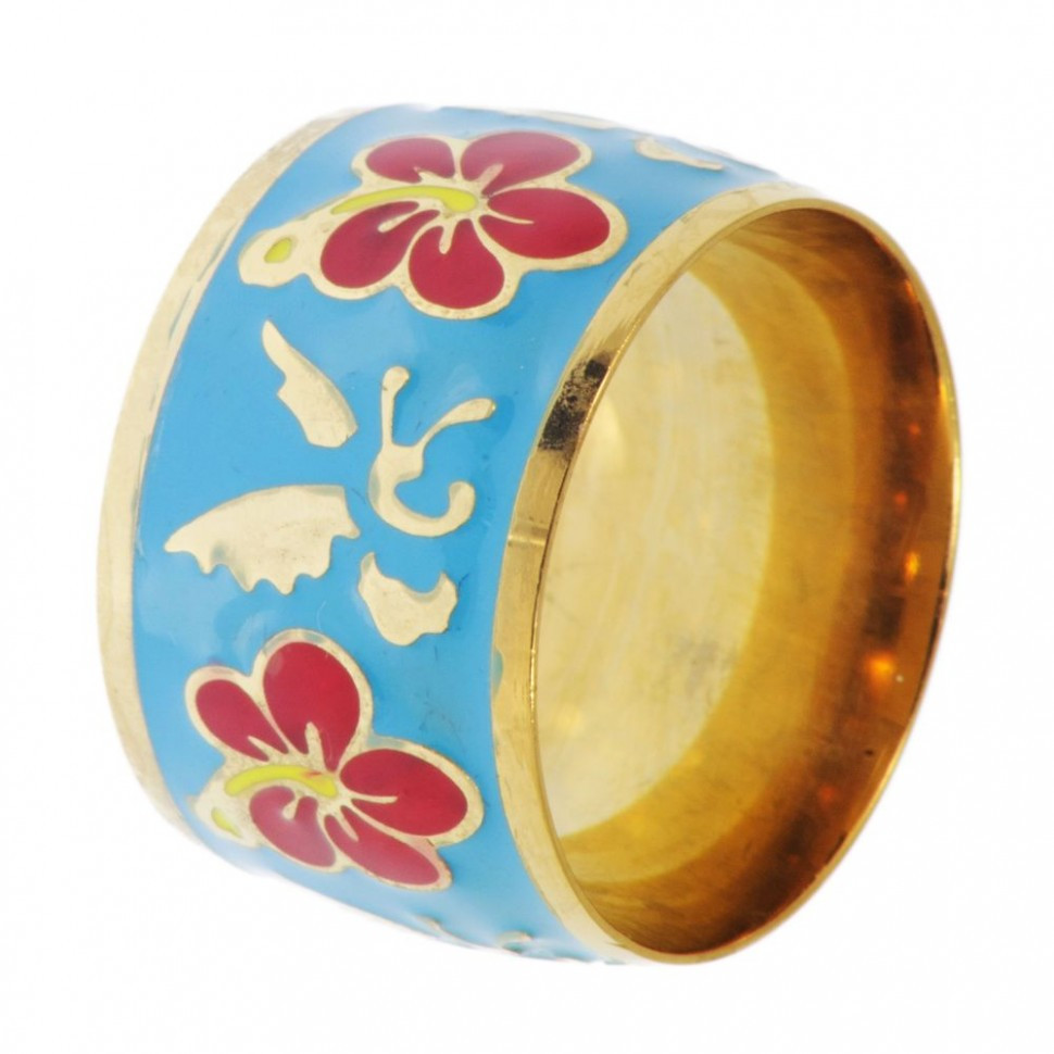 Купить широкое женское кольцо Soul Stories R-0229409 с акриловым узором оптом от 670 руб.