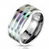 Купить кольцо из титана Spikes R-TI-0571 с перламутровыми полосами оптом от 1 180 руб.