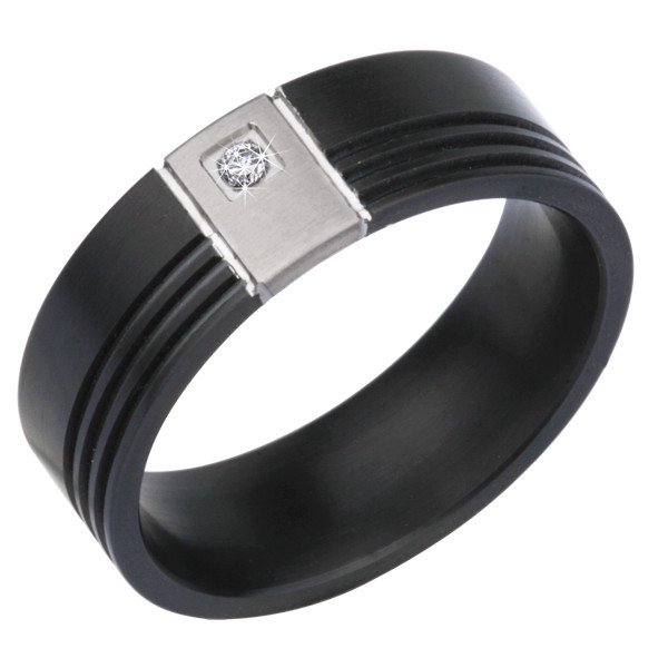 Купить кольцо из титана Everiot AAB-04RSSA с фианитом мужское оптом от 1 870 руб.