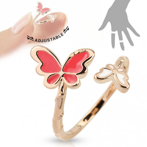 Купить кольцо безразмерное TATIC NP-R-A038 с бабочками оптом от 440 руб.