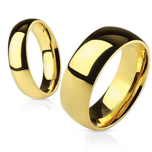 Купить кольцо из стали TATIC RSS-0002 классическое цвет желтого золота оптом от 500 руб.