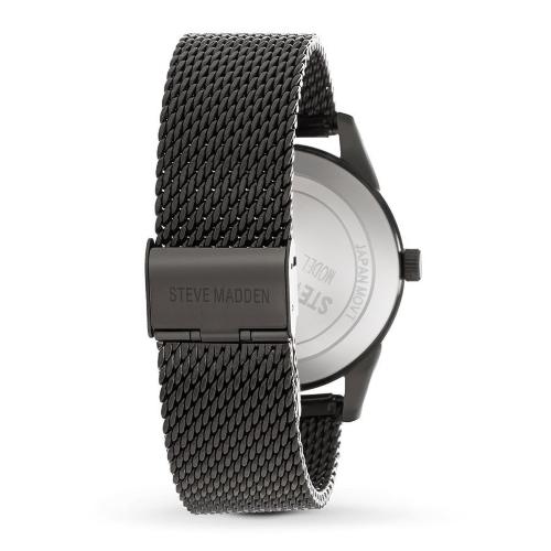 Купить черные мужские часы из нержавеющей стали Steve Madden SMW068BK оптом от 5 200 руб.