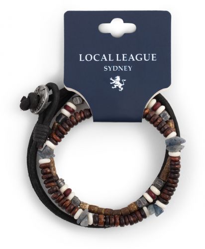Купить мужской набор кожаных и деревянных браслетов Local League CS-LBM473 в спортивном стиле оптом от 1 260 руб.