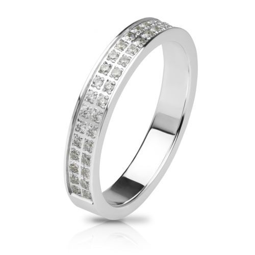 Купить женское кольцо из стали TATIC RSS-6705 без покрытия, с фианитами оптом от 690 руб.