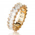 Купить женское кольцо дорожка из стали TATIC RSS-6709 покрытие розовое золото, с фианитами оптом от 2 300 руб.