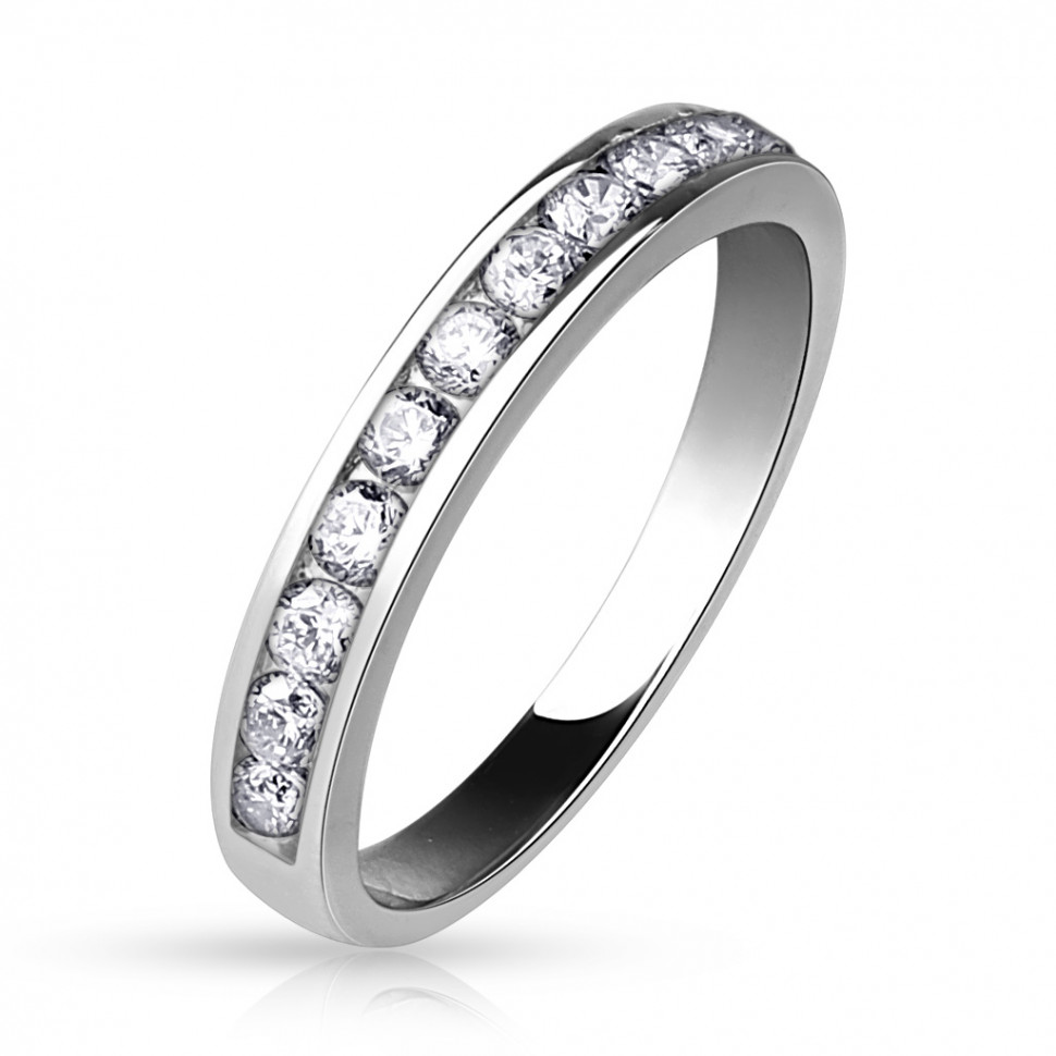 Купить кольцо помолвочное TATIC R-B008 с россыпью фианитов оптом от 460 руб.