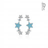 Купить серьги-зажимы вдоль мочки TATIC EL-03 в форме звезд с фианитами оптом от 710 руб.