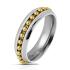 Купить стальное кольцо с вращающейся шариковой цепочкой Spikes R-M6005G золотистое оптом от 340 руб.