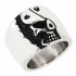 Купить широкое мужское стальное кольцо R-0219549 с изображением черепа оптом от 740 руб.
