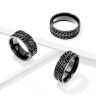 Купить мужское двойное кольцо-антистресс из стали TATIC RSS-7563 с вращающимися цепочками оптом от 450 руб.