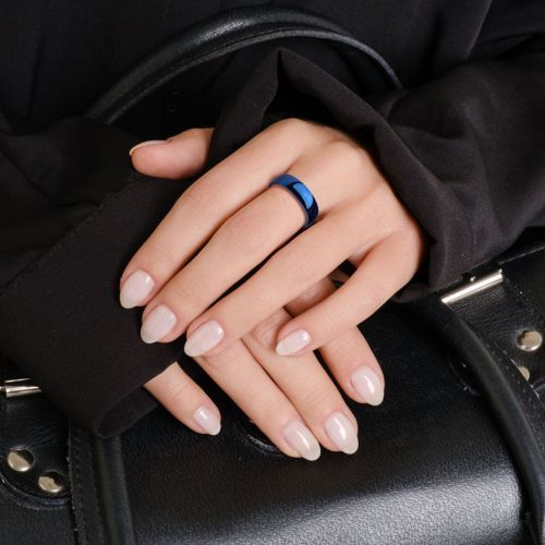 Купить кольцо из стали TATIC RSS-0004 классическое синее оптом от 500 руб.