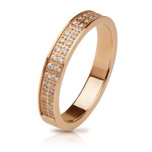 Женское кольцо из стали TATIC RSS-6706, оттенок розовое золото, с фианитами